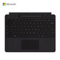 Microsoft 微软 Pro X 带超薄触控笔的特制版专业键盘盖 典雅黑 Alcantara材质