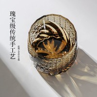 KAGAMI 预售日本KAGAMI江户切子套色水晶玻璃风花雪月威士忌洋酒杯子