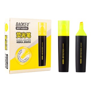 PLUS会员：BAOKE 宝克 MP4906 单头水性荧光笔 柠檬黄 10支装
