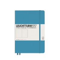 LEUCHTTURM1917 经典中开无格笔记本硬封皮商务日记本手帐送礼办公学习记事本354587北欧蓝A5 249页