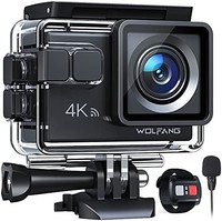 WOLF ANG GA100 运动相机 4K 20MP 防水 40M 水下相机 EIS 稳定 WiFi 170° 广角头盔相机