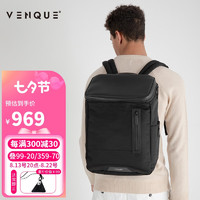 VENQUE 范克 双肩包男大容量商务背包15英寸笔记本电脑包学生书包尼龙黑