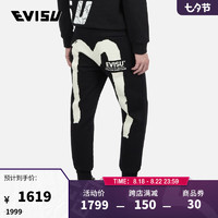 EVISU 惠美寿 夏季男士笔刷大M印花运动裤2EALRM2SP341XXFL 黑色 L