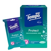 Tempo 得宝 湿巾 湿纸巾 12片*5包高效杀菌防护湿巾 温和不刺激  纸巾