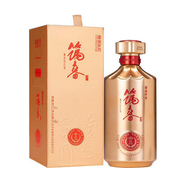筑春 鎏金岁月 酱香型白酒 53度 500ml 单瓶装