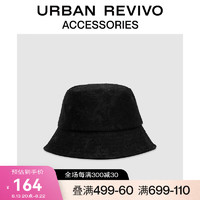 PLUS会员：URBAN REVIVO 2023秋季新款女士时髦休闲百搭简约渔夫帽UAWA30138 黑色