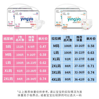 yingya 婴芽 拉拉裤XXXXL码2包80片婴儿超薄干爽尿不湿透气尿裤