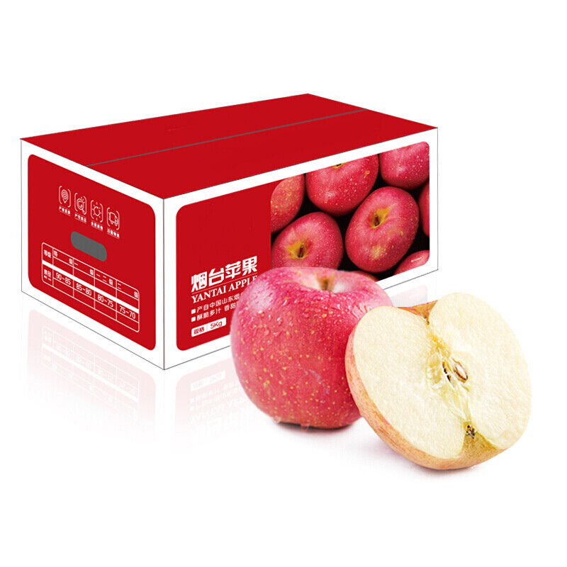 煙臺紅富士蘋果5kg一級大果 單果220g以上