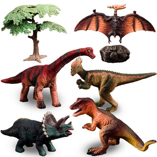LERDER 乐缔 儿童恐龙玩具男孩3-6岁霸王龙三角龙仿真动物模型礼盒生日礼物1盒