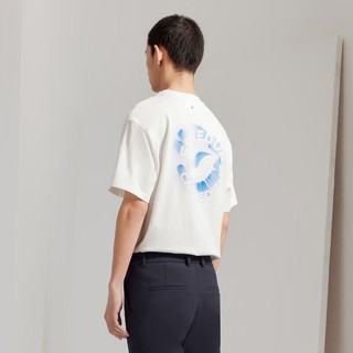 GXG 男装 商场同款重磅印花短袖T恤 2023年秋季新款GEX14412773 七夕 白色 170/M