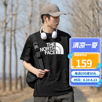 The North Face北面T恤男女春夏新款户外休闲运动服大logo宽松透气纯棉短袖 JK3/黑色/23款 L