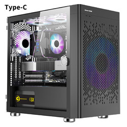 Great Wall 长城 阿基米德2黑色电脑机箱（Type-C 3.2/20CM风扇位/MATX小主板/240水冷位/宽体/4070显卡）