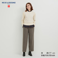 UNIQLO 优衣库 设计师合作款 女装IDLF粗花呢打褶宽腿裤 462077