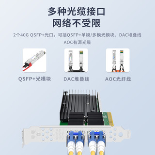 EB-LINK intel XL710芯片PCI-E X8 40G双光口光纤网卡QSFP+双端口服务器XL710-QDA2