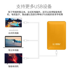 KESU 科硕 移动硬盘加密 320GB USB3.0 K1 2.5英寸活力黄外接存储文件照片备份