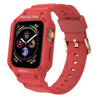 KEZTNG 适用apple watch9手表表带iwatch8/7/6/5/4/3透明保护套一体苹果手表带se硅胶S7防摔S5男女款49个性s6配件s8