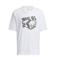 adidas NEO 男子运动T恤 H59446 白色 XL