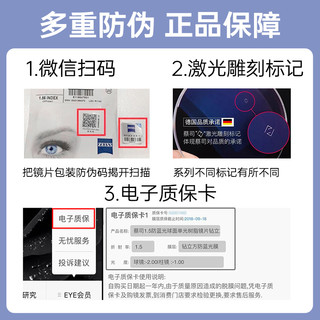 正品保障 蔡司泽锐1.60折射率防蓝光Plus铂金膜镜片2片装+送镜框 暴龙BJ7230B15 配蔡司1.60泽锐单光防蓝光Plus铂金膜