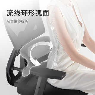 HBADA 黑白调 P5双背款 人体工学椅电脑椅子办公椅可躺学习椅家用电竞椅标准