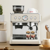 Barsetto 意大利百胜图BAE02二代双锅炉双泵意式半自动咖啡机带现研磨豆一体