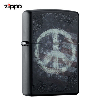 ZIPPO 之宝 打火机 和平之歌 打火机  黑哑漆彩印28864 防风火机