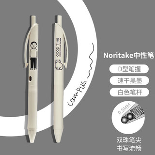 PLUS会员：KOKUYO 国誉 viviDRY系列 WSG-PR2X302W 按动中性笔 Noritake 白杆黑芯 0.5mm 单支装