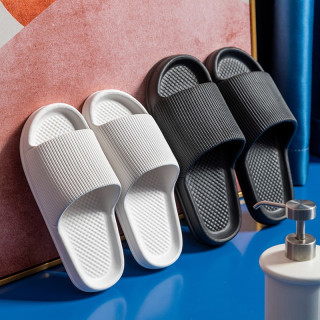 洁丽雅 拖鞋男夏浴室洗澡防滑家居室内EVA大码男士凉拖鞋居家用夏季防臭 黑色 41-42