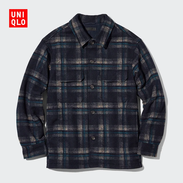 UNIQLO 优衣库 男装女装廓形衬衫式茄克(宽松休闲外套特大特小尺码) 449618 68深蓝色 165/84A/S