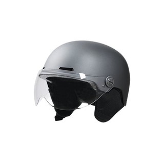 PLUS会员：京东京造 3C电动车头盔 摩托车男女士电瓶车半盔 灰色