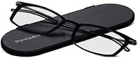 ThinOptics 曼哈顿阅读眼镜 + 米兰诺阳极氧化铝，磁性盒 黑色 2.50 Strength