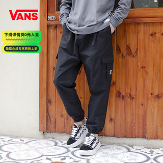 VANS 范斯 万斯范斯男裤 时尚工装风梭织运动裤束脚休闲长裤 偏大一码/VN0A54IXBLK L