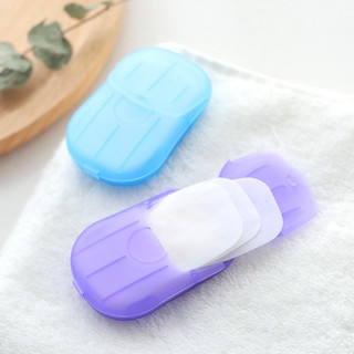 领奔 5盒装旅行便携式肥皂香皂纸户外一次性卫生清洁香皂片洗手片迷你