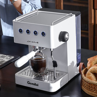 GEMILAI 格米莱 家用咖啡机 半自动泵压式 小型意式浓缩 蒸汽奶泡一体机 3005G 白色