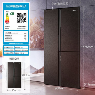 卡萨帝（Casarte）冰洗套装500升原石系列对开门冰箱BCD-500WLCTS7MGYU1+洗烘一体洗衣机C1 HB10S3EU1（附件仅展示）