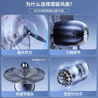 WEILI大功率工厂电风扇工业风扇强力落地扇大风力强力摇头牛角壁扇