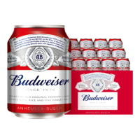 抖音超值购：Budweiser 百威 经典迷你罐 拉格啤酒 255ml*12听