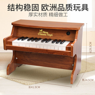 NEW CLASSIC TOYS 儿童木质小钢琴玩具25键电子琴初学者1-6岁男孩女宝音乐早教礼物