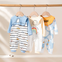 瑄妮薇婴儿衣服连体衣男女宝宝哈衣春秋季新生儿长袖初生爬服可爱