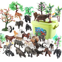 亲子部落 儿童动物玩具模型仿真小动物套装动物园世界男孩野生软胶老虎狮子