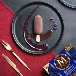 MAGNUM 梦龙 Double 冰淇淋 双重脆层流心酱黑巧克力蓝莓口味 216g