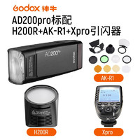 Godox 神牛 AD200pro大功率外拍灯单反闪光灯摄影灯锂电池高速TTL 口袋灯  AD200Pro+H200R+AK-R1+Xpr 尼康版