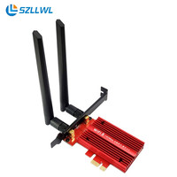 szllwl 7265AC无线网卡1200M台式电脑wifi接收器内置pcie无线网卡wifi蓝牙4.2双频电竞游戏网卡专业款红色