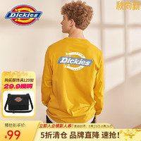 dickies长袖 大logo印花棉长袖 男式上衣 T恤男 9572 姜黄 XL