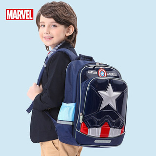 迪士尼（Disney）书包小学生男一年级卡通漫威4-6年级男童大容量轻便舒适双肩背包 美国队长3-6（经典款）