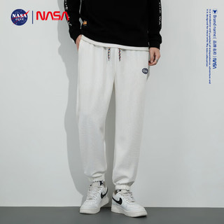 NASA GISS2023秋季新款男士休闲裤潮牌运动休闲抽绳束脚百搭长裤 白色 XL