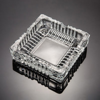 宫薰 新中式透明 玻璃方形烟灰缸10cm