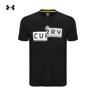 安德玛（UNDERARMOUR）夏季库里Curry男子篮球运动短袖T恤1377543 黑色001 L