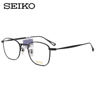 抖音超值购：SEIKO 精工 眼镜框架女复古超轻纯钛圆脸情侣款小脸近视眼镜架男H03097