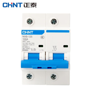 CHNT 正泰 NXB-125-2P-C100 空气开关 过载空气开关 DZ47升级款小型断路器 2P 100A