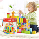 Hape 1-3岁男女孩字母早教玩具 木质桶装数字积木 80粒 大颗粒